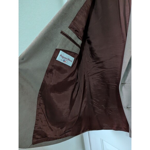 VTG Pagano West Western Yoke Blazer Mens 46R Brown Faux Suede Embroidered - Picture 5 of 11